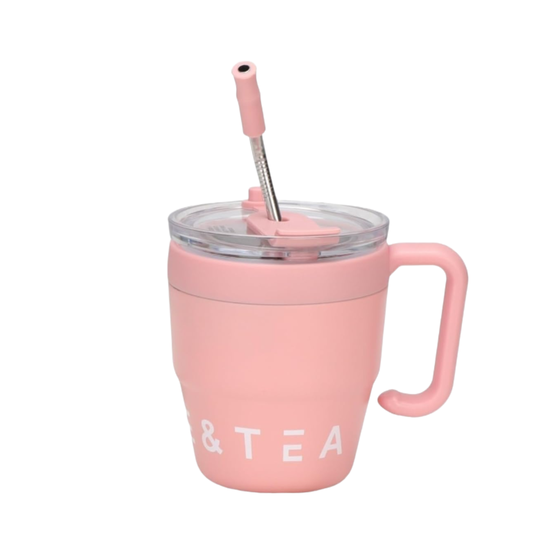 Cana termo cu paie - 450 ml - 954293 - Roz