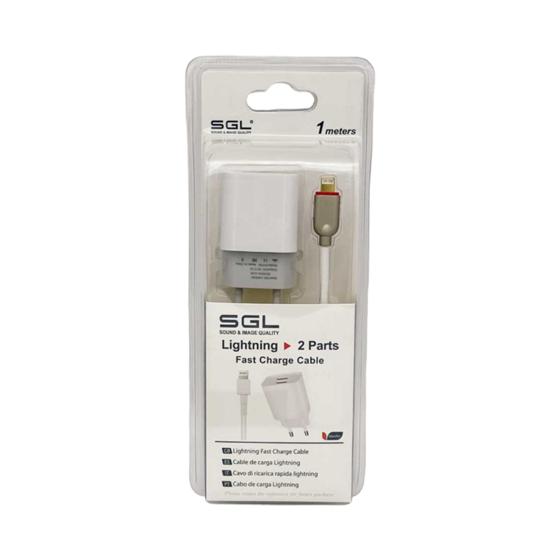 Adaptor de încărcare cu cablu și 2 porturi USB - Încărcare rapidă - FA5-S2 - 1m - 099460