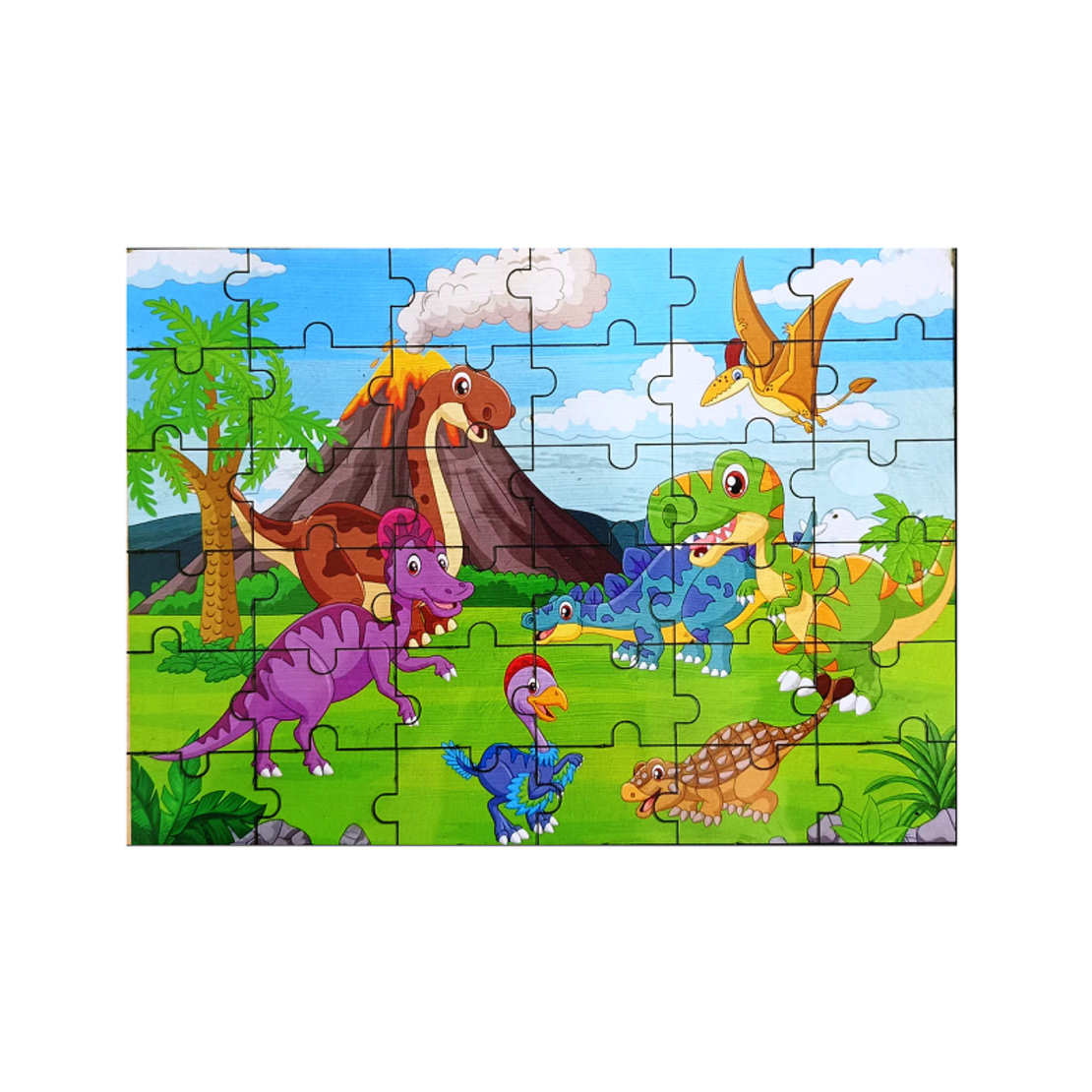 Puzzle pentru copii 35 piese - Dinozauri colorati - GXF035-935 - 310425