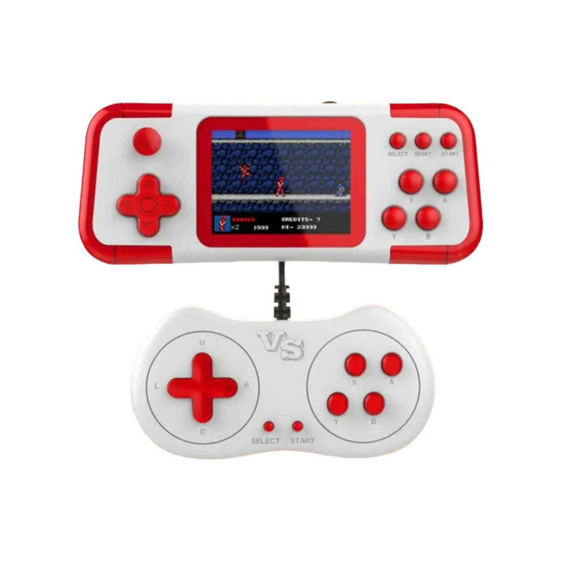 Consolă de jocuri portabilă cu controler - A12 - 811047 - Alb/Roșu