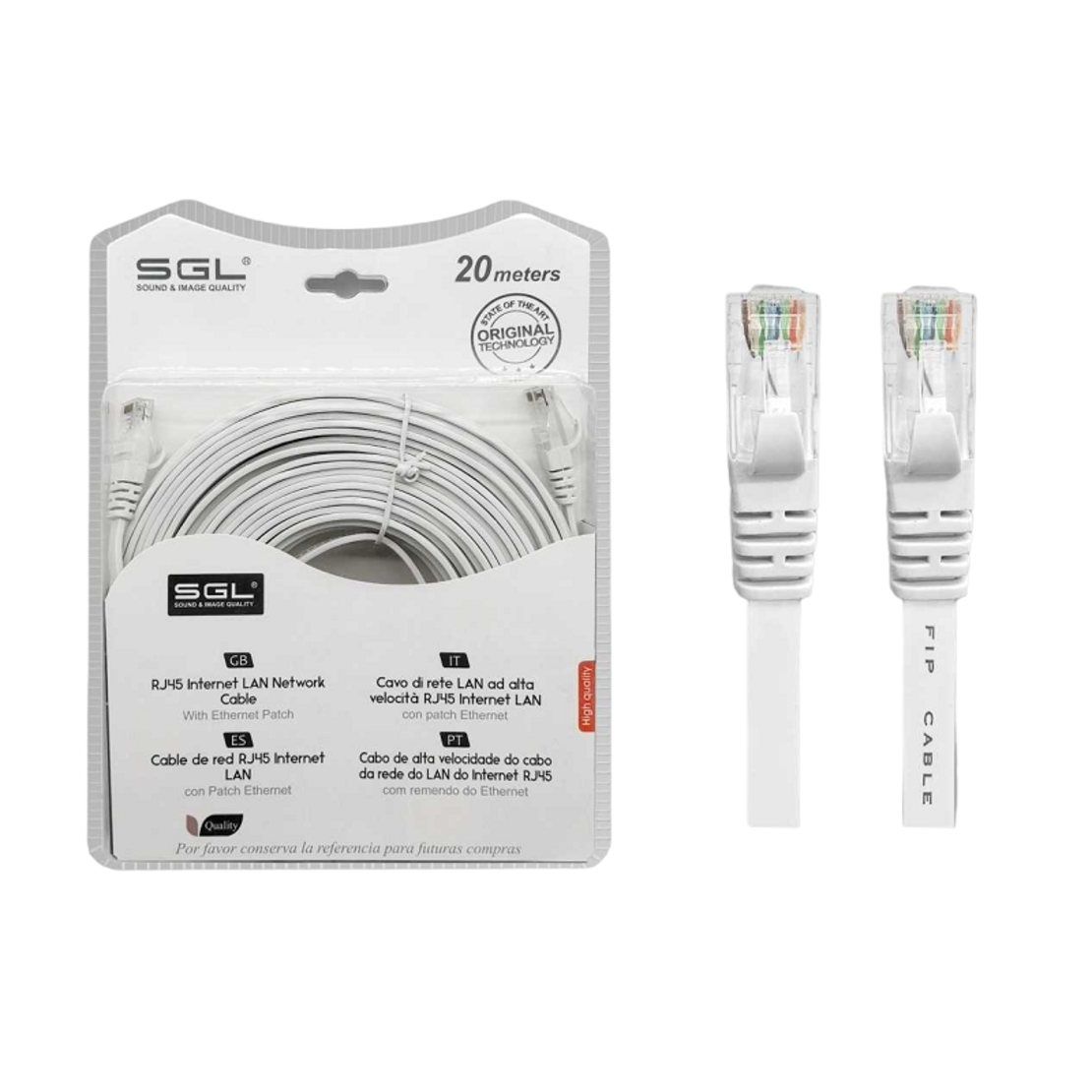Cablu de retea Ethernet - Placa - A8P8C - 20m - 096452
