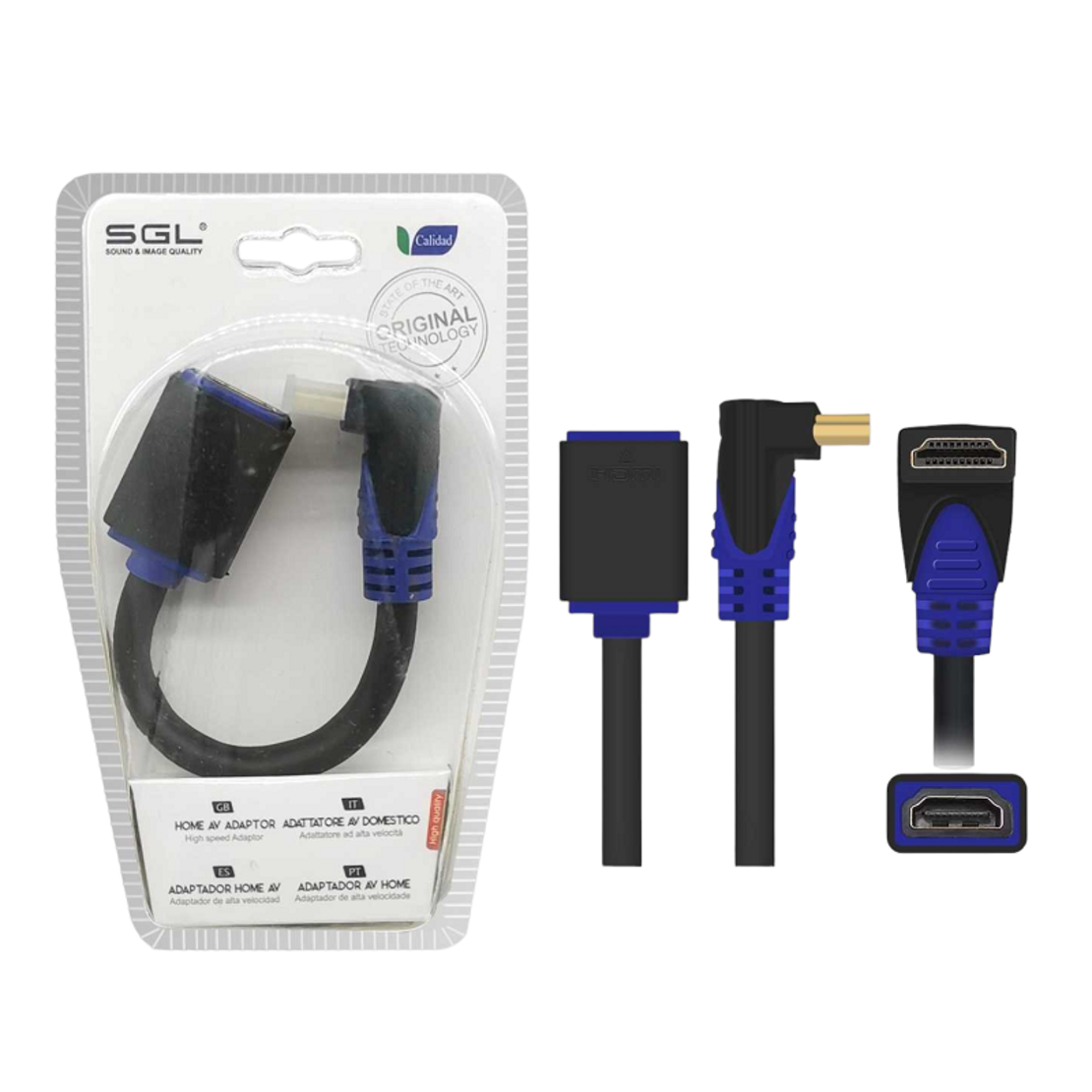 Adaptor pentru HDMI unghi 90° - A1592FC-02 - masculin/fema - 098043