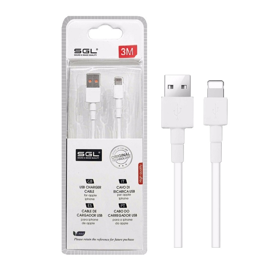Cablu de incarcare si date - USB la Lightning - 3m - D5 -194721