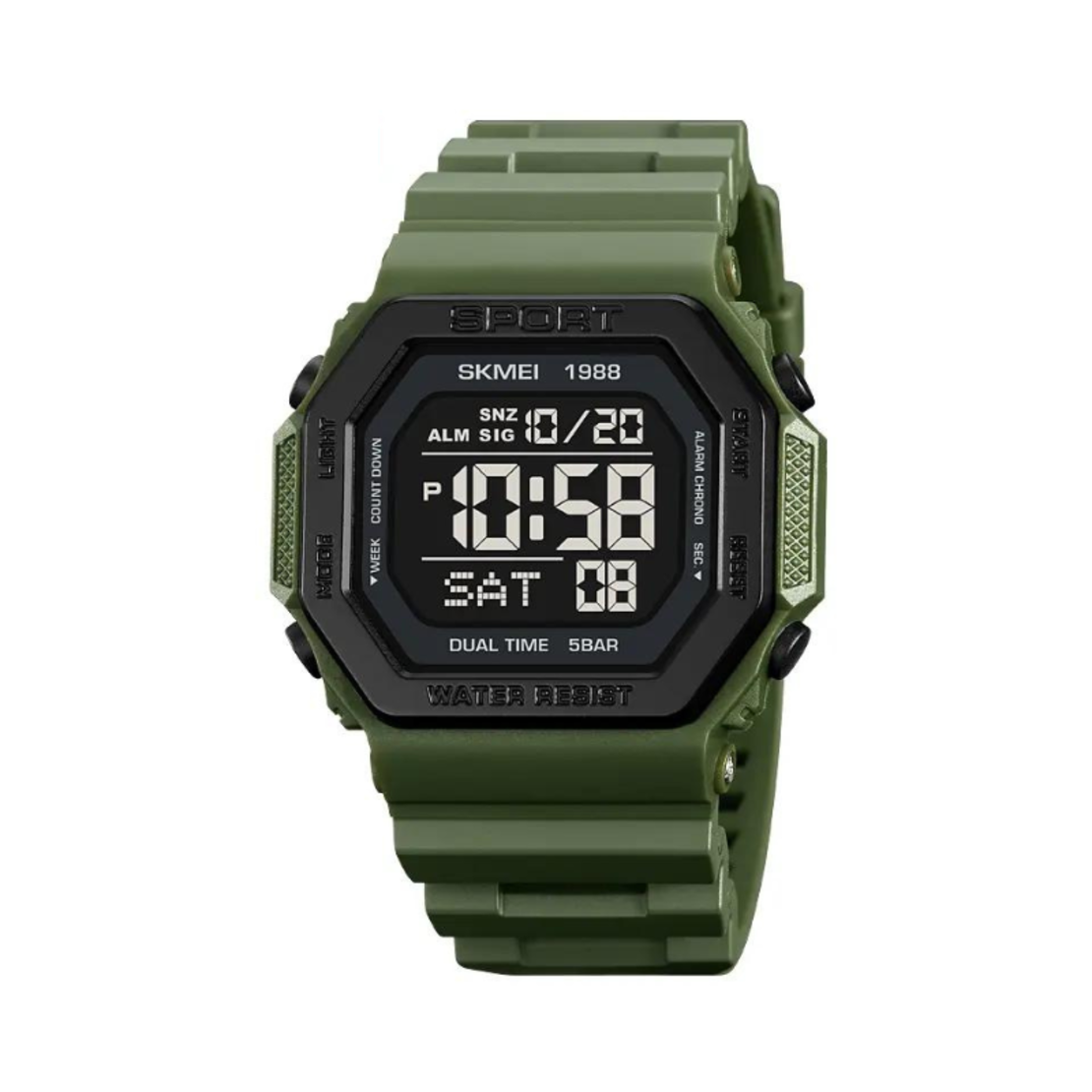 Ceas digital de mână - Skmei - 1988 - Verde Armată