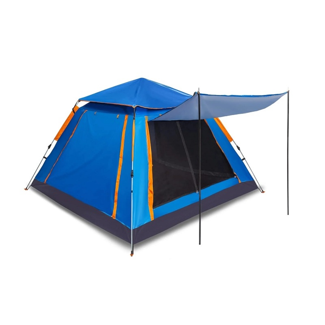 Cort de camping cu baldachin - 4 locuri - YB3021 - 2,4x2,4m - 960019 - Albastru
