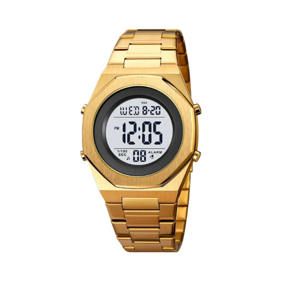 Ceas digital de mână - Skmei - 2066 - Aur/Alb