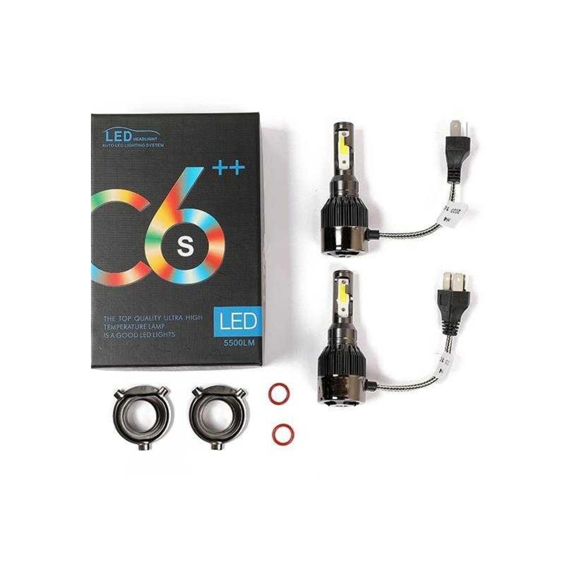 Set 2 becuri LED - C6 - H4 - 38W - 5500LM - 674179
