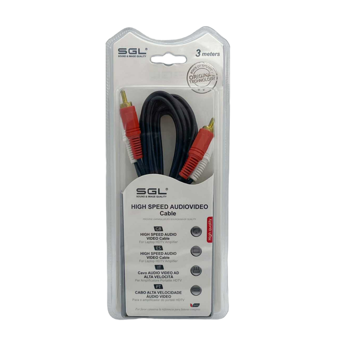 Cablu RCA semnal - 404 - 2xRCA tată/2xRCA tată - 3m - 096254