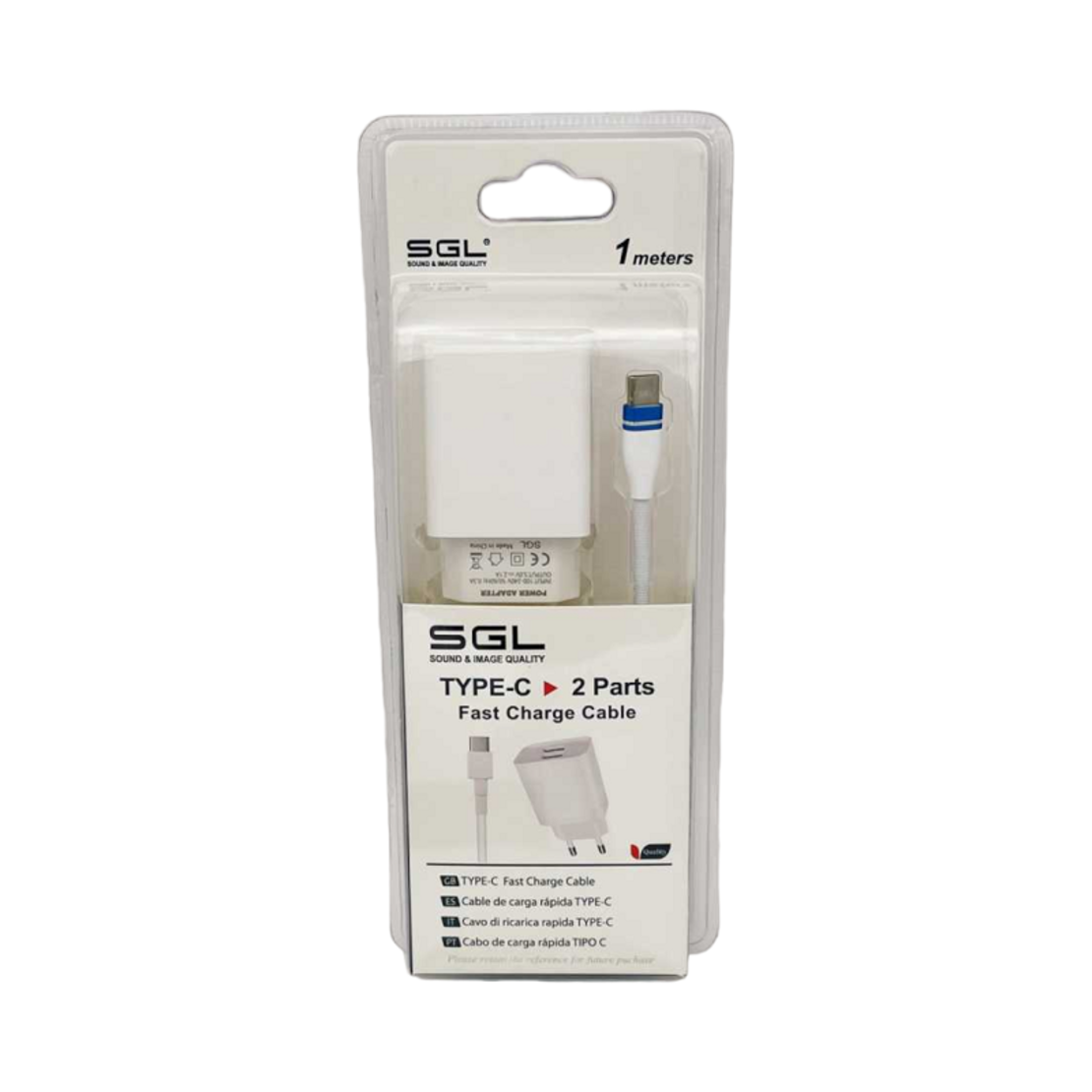 Adaptor de încărcare cu cablu și 2 porturi USB - TypeC - Încărcare rapidă - B1-F2 - 1m - 099545