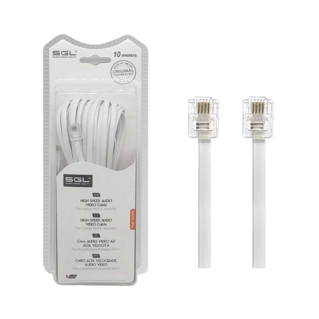 Cablu linie telefonica PLETE - 6P4C - 10M - 097022