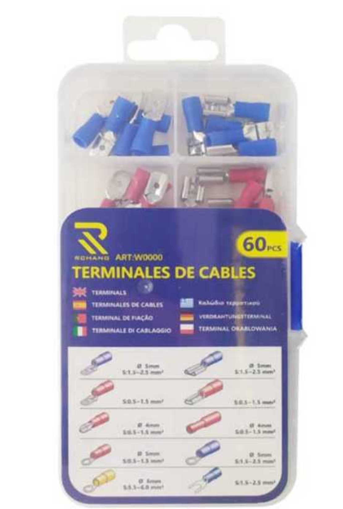 Set 10 tipuri de capse de cablu izolate - 60 buc - 119940