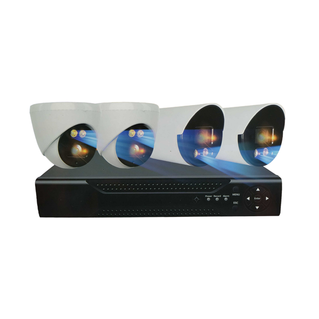 Sistem complet de inregistrare in retea cu 4 camere - CCTV - POE - 080074