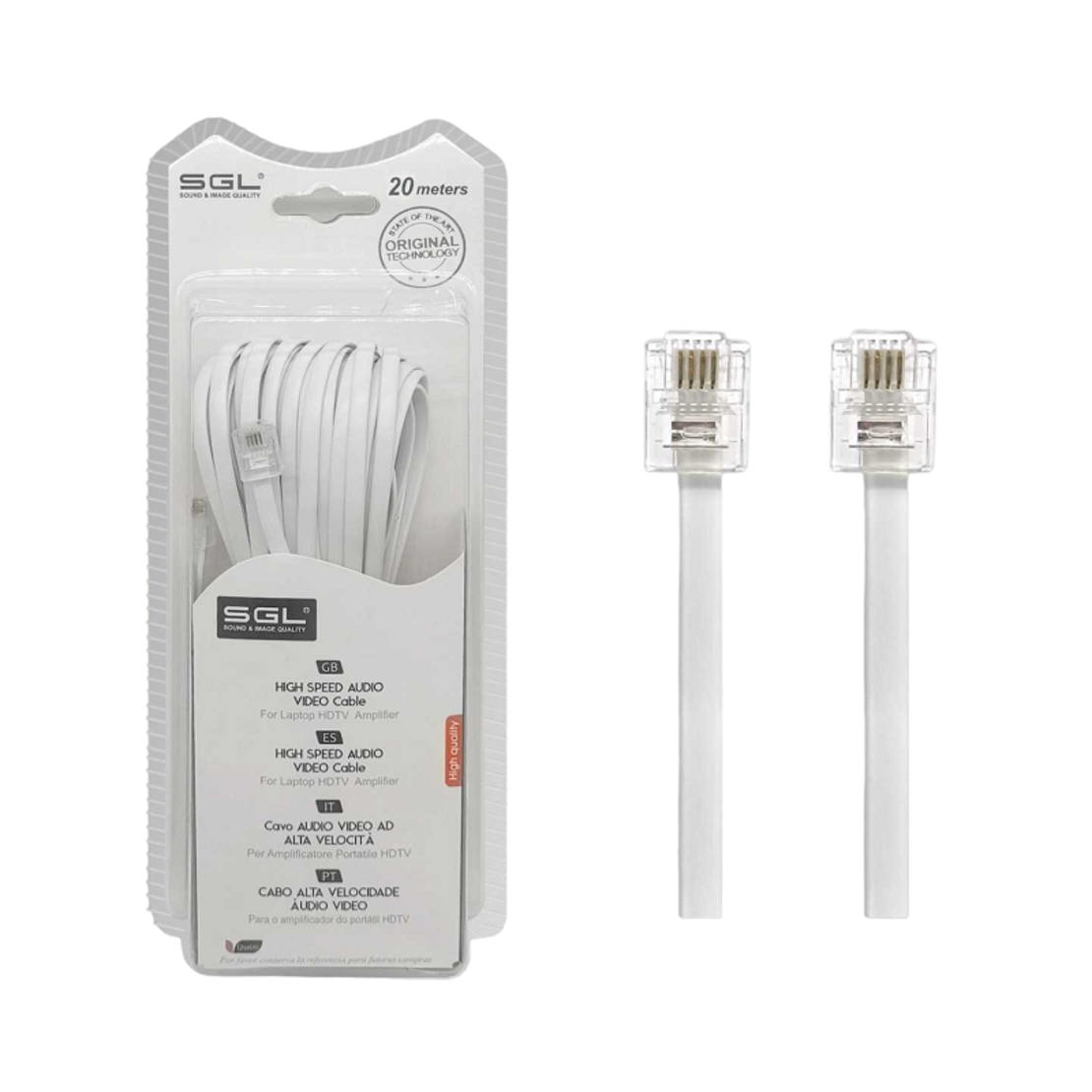 Cablu telefonic plat - 6P4C - 20m - 097046