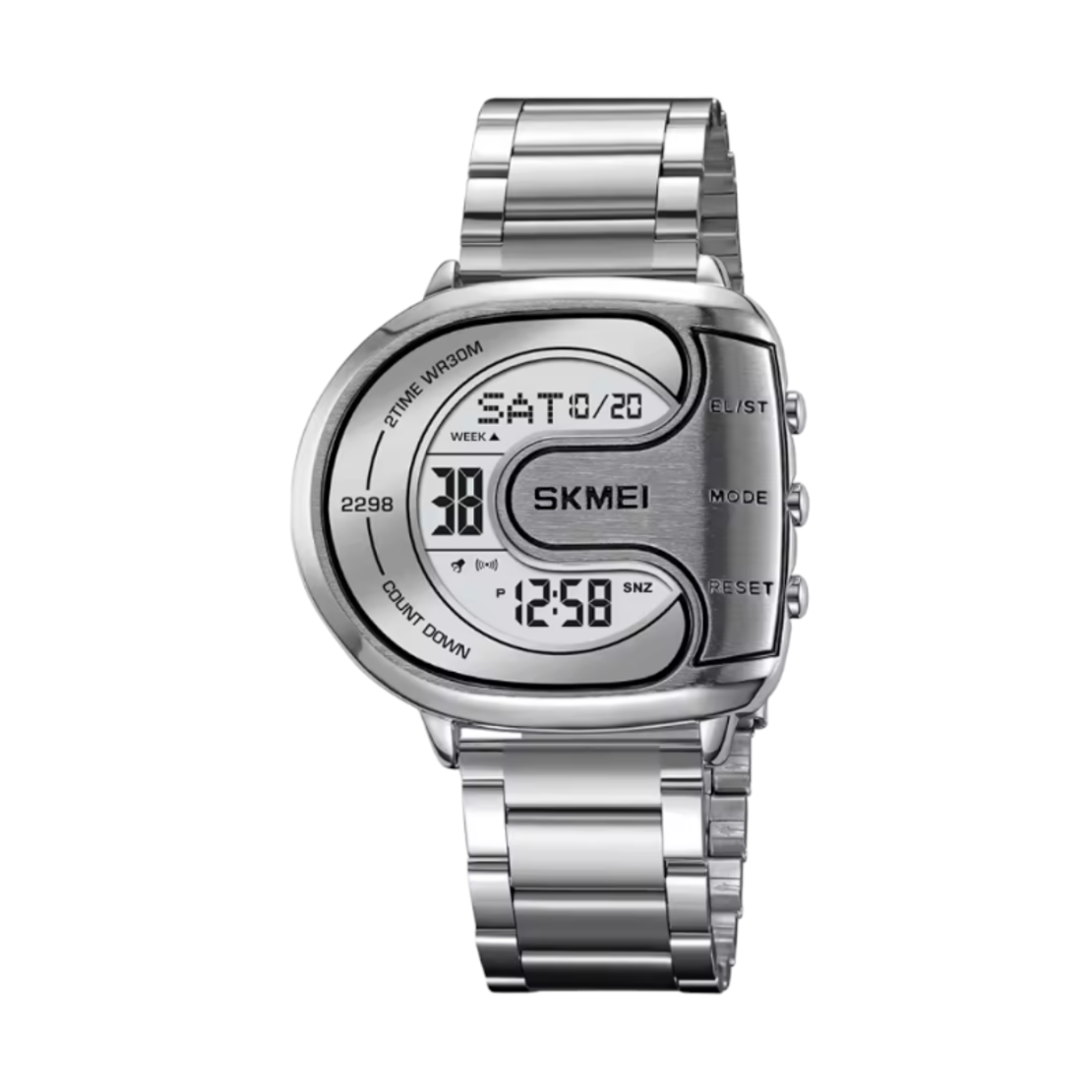 Ceas de mână digital - Skmei - 2298 - argintiu/alb