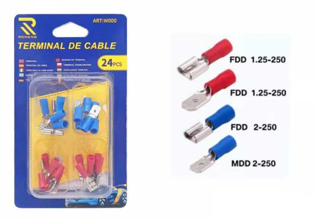Set de 24 capse de cablu izolate - 105875