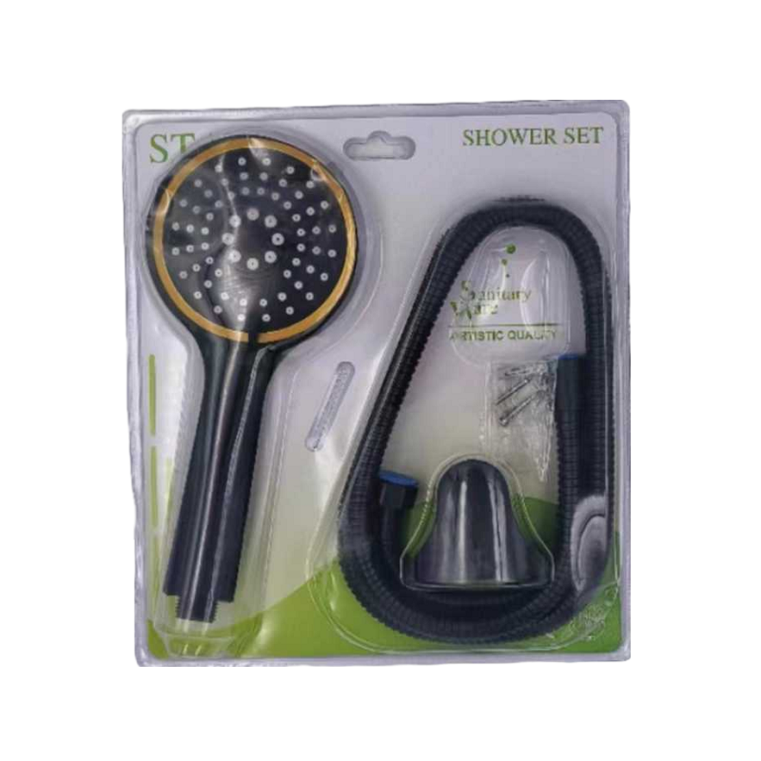 Cap de dus cu reglare a presiunii si furtun - 1,5m - Negru - 23077