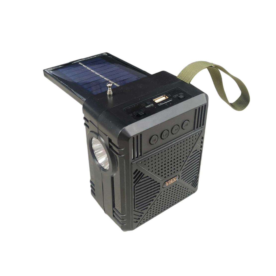 Difuzor Bluetooth Wireless cu Panou Solar - YHX-03 - 040032 - Negru