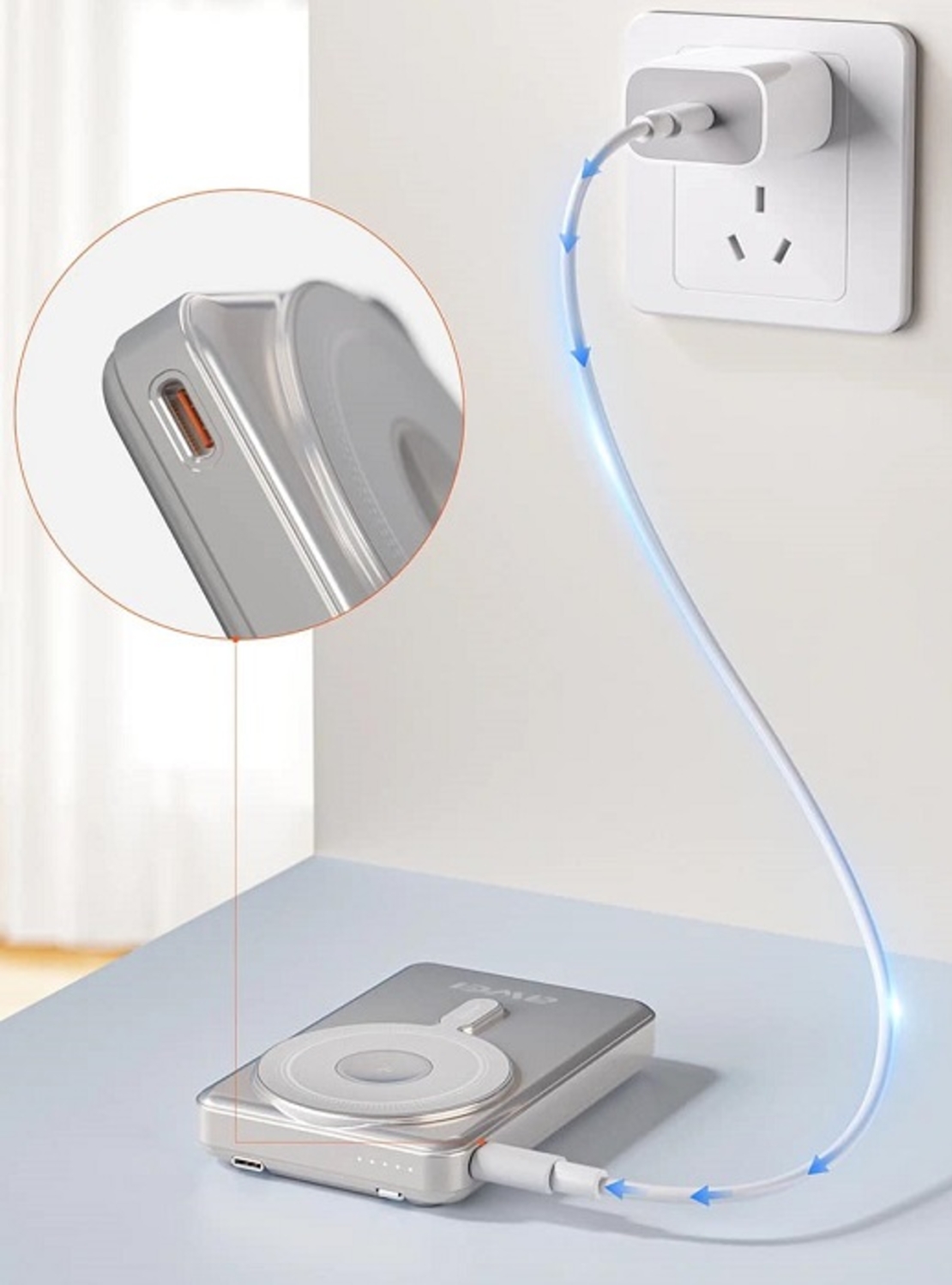 Baterie externa cu incarcare magnetica - P92K - 10.000mah - 20W - AWEI - 014083