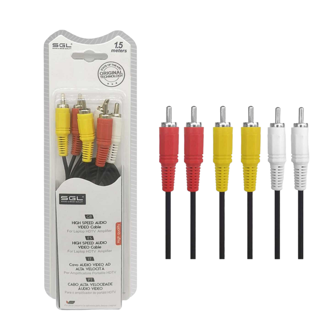 Cablu RCA - 306A - 6 conectori tata - 1,5 m - 096094