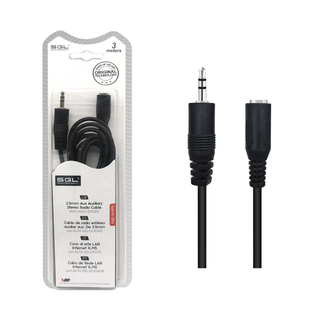 Cablu audio mufă 3,5 mm - 402 - tată/femă - 3 m - 097343