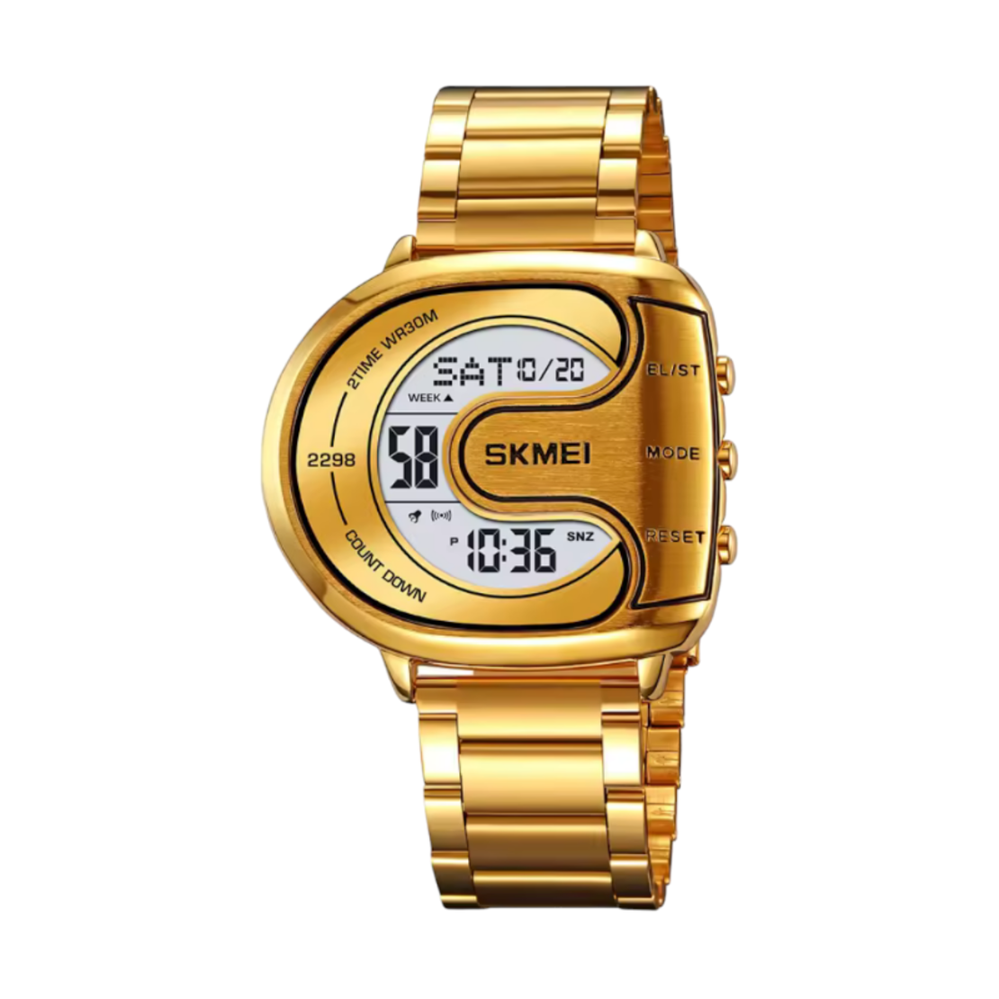 Ceas digital de mână - Skmei - 2298 - auriu/alb
