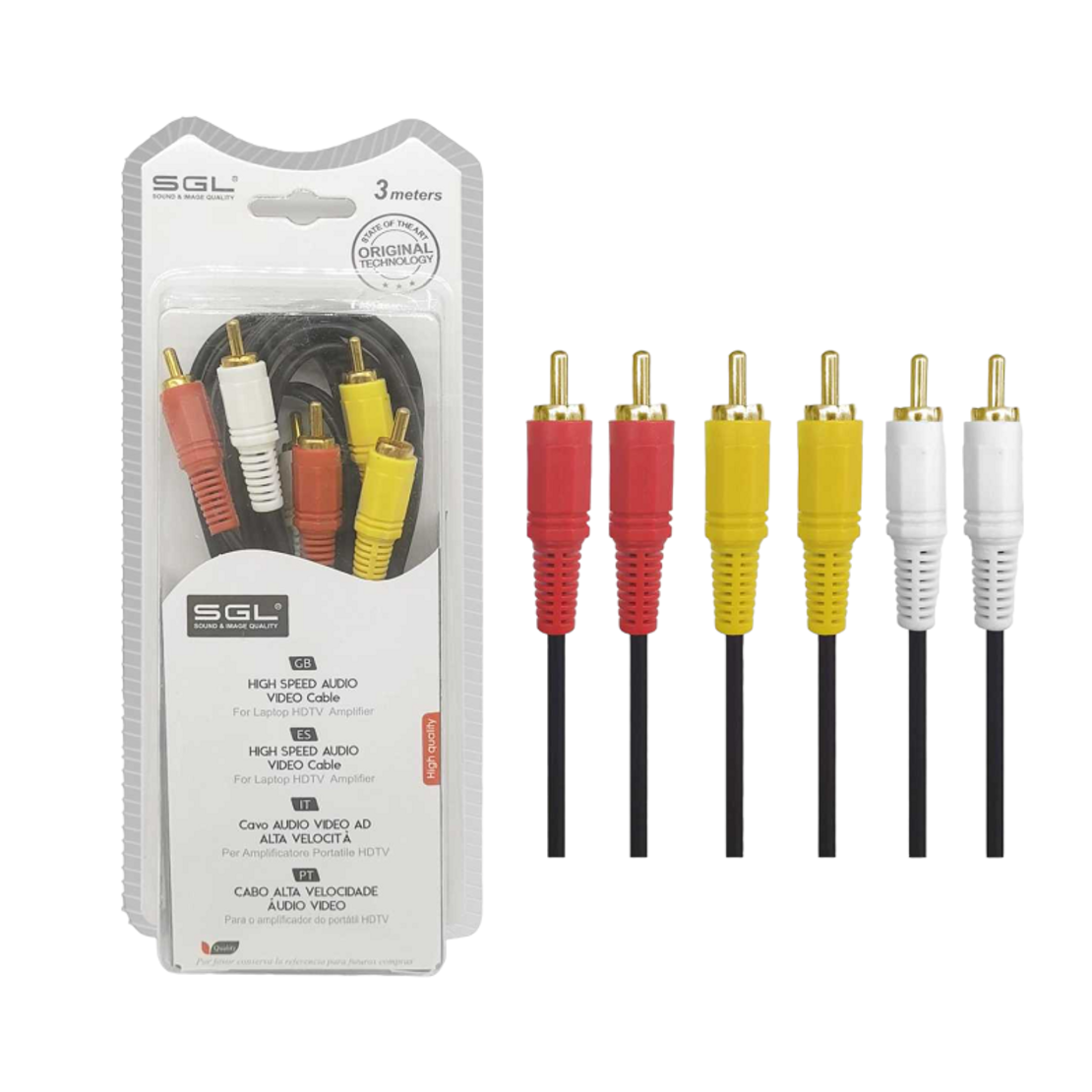 Cablu RCA - 306A - 6 conectori tata - 3m - 096100