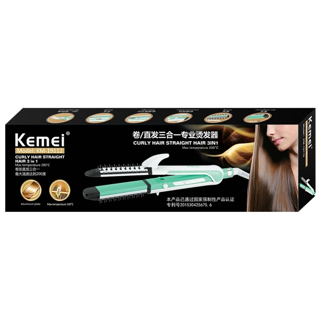 Placa de indreptat parul - KM-19112 - Multistyler - Kemei