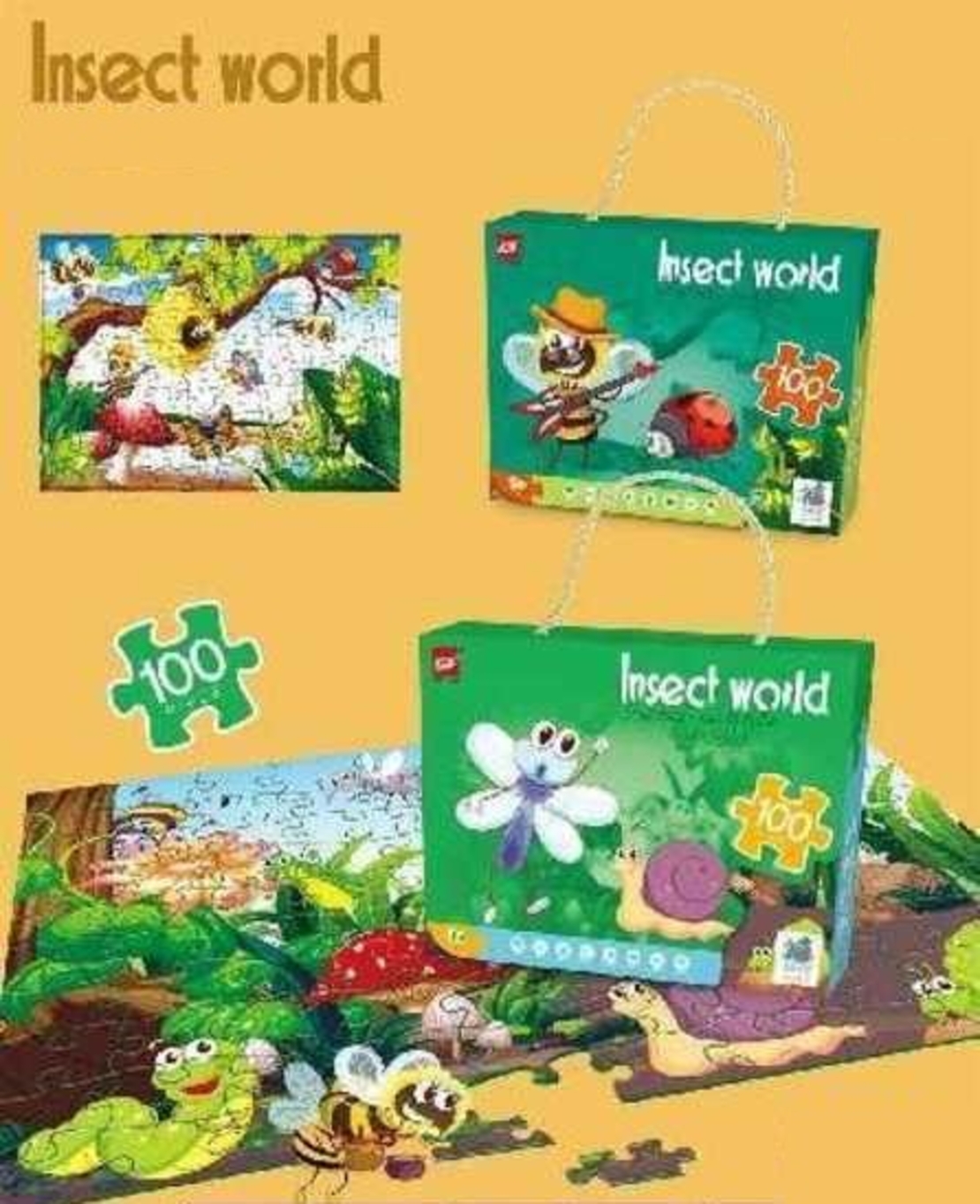 Puzzle pentru copii de 100 de piese - Lumea insectelor - 61004 - 310442