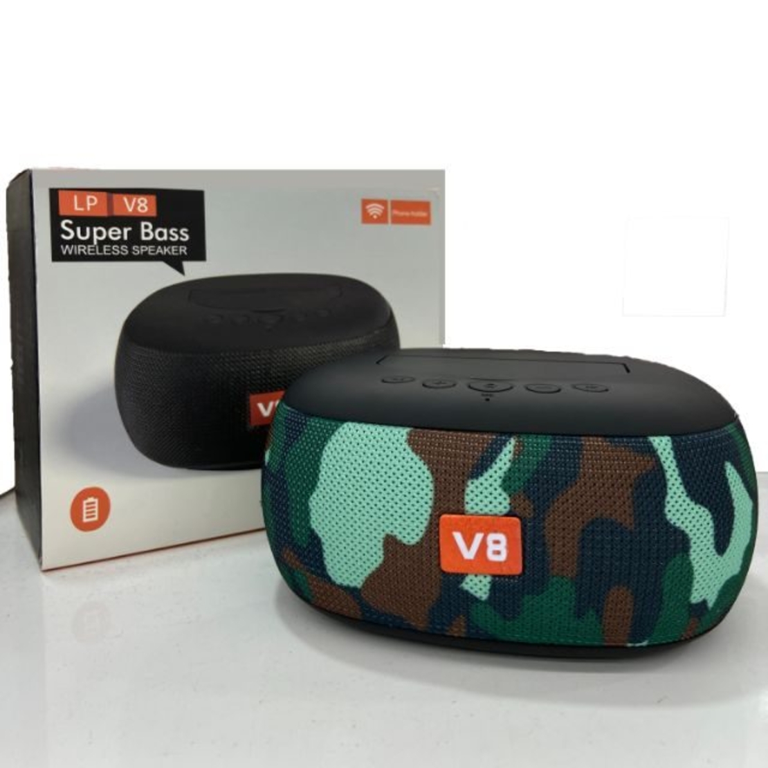 Difuzor Bluetooth wireless cu suport smartphone - V8 - 716880 - Army