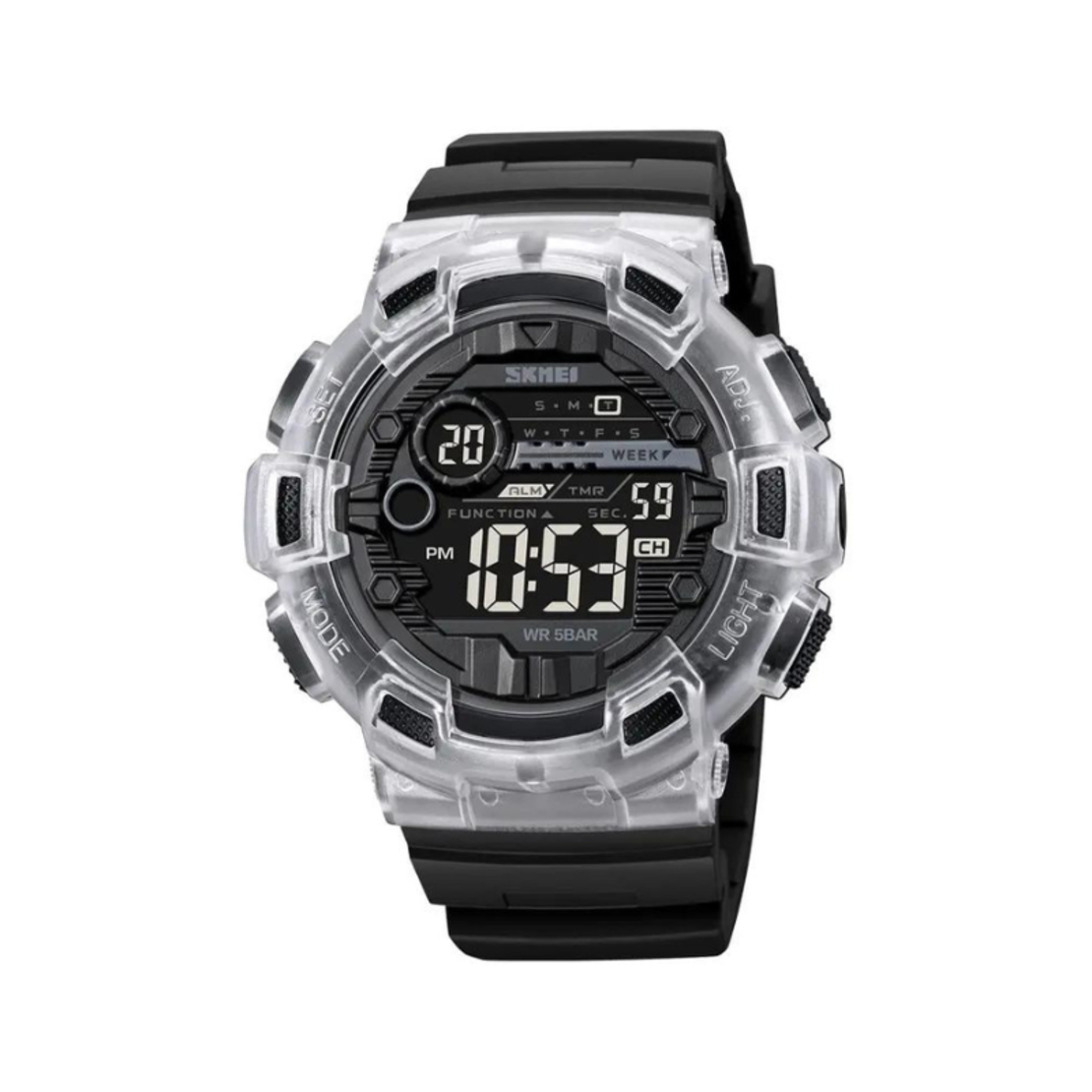 Ceas de mână digital – Skmei – 2110 - Negru/ Transparent