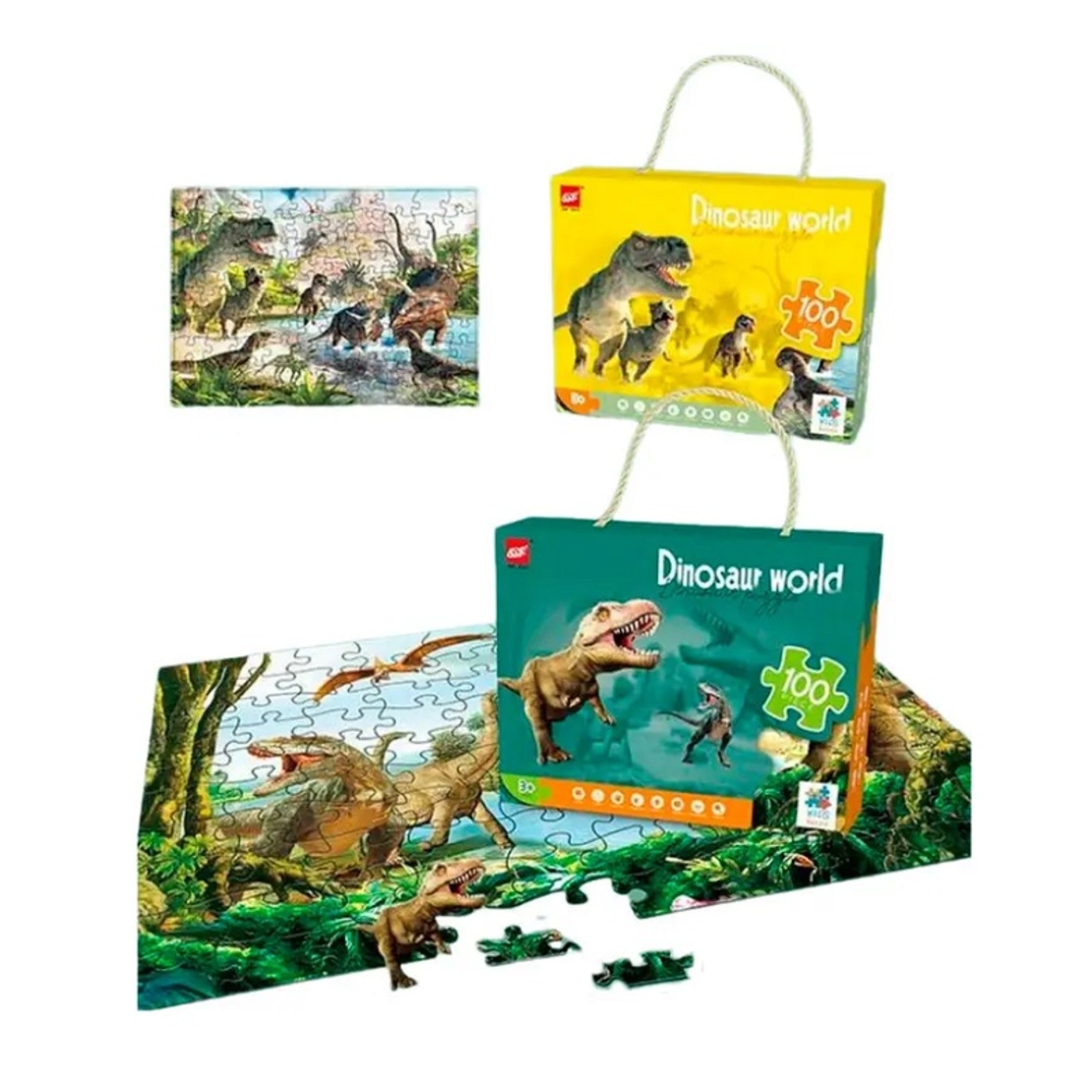 Puzzle de 100 de piese pentru copii - Lumea dinozaurilor - 61003 - 310441