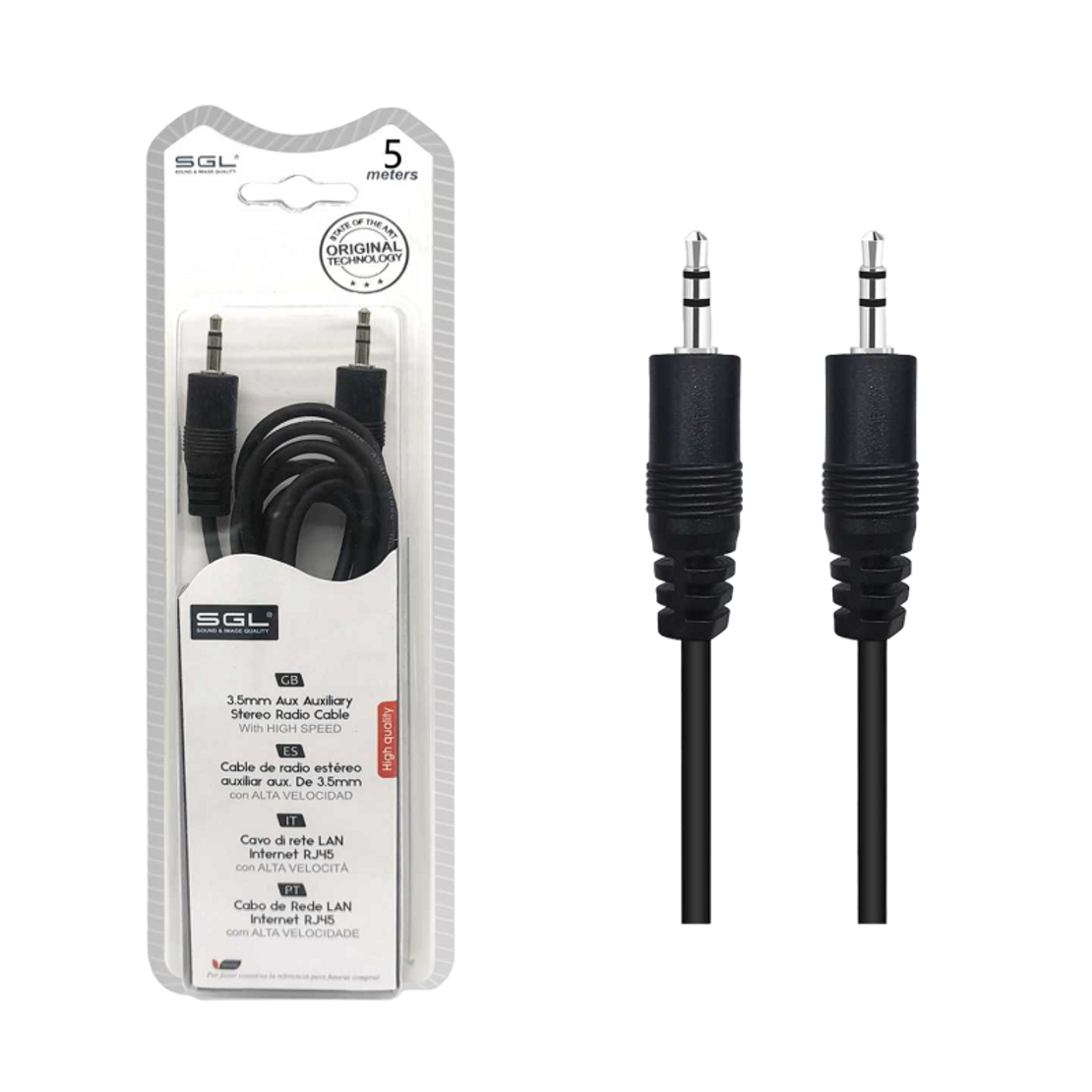 Cablu audio mufă 3,5 mm - 412 - tată/tată - 5 m - 097329