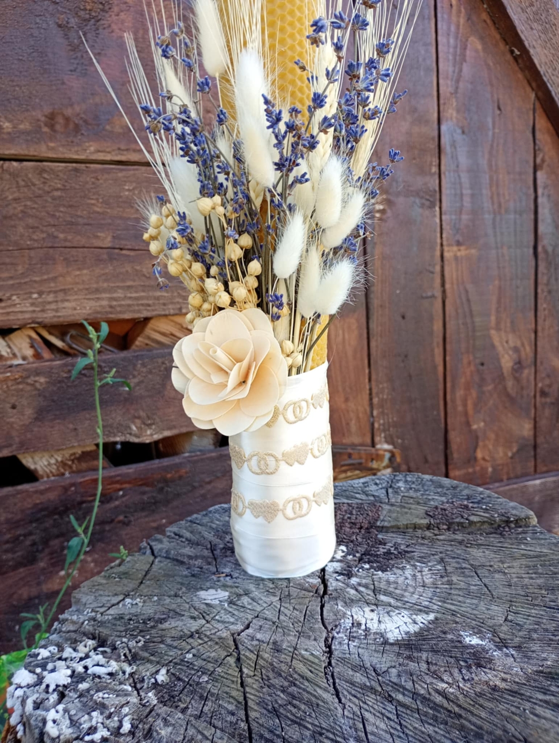 Natural Beeswax candle for special life events