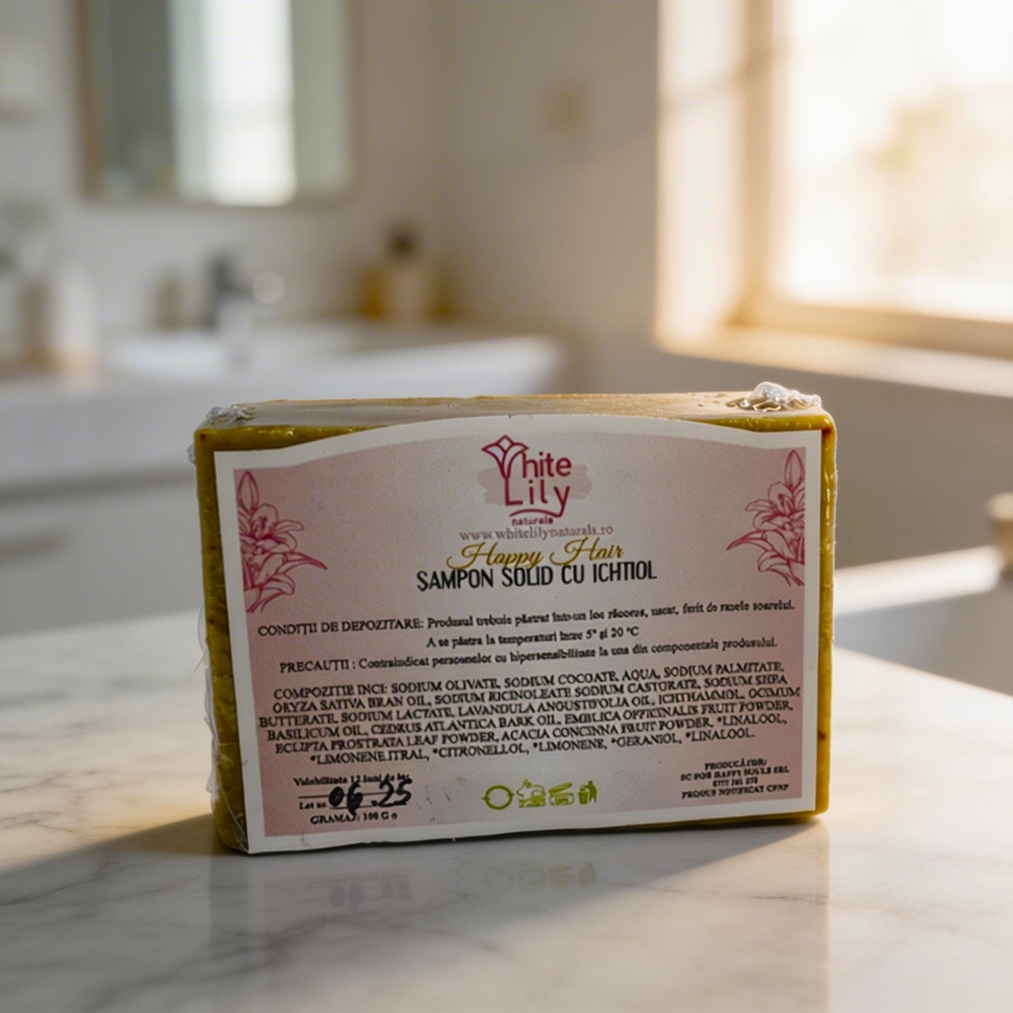 Șampon solid natural cu ihtiol – pentru un scalp sănătos și păr strălucitor