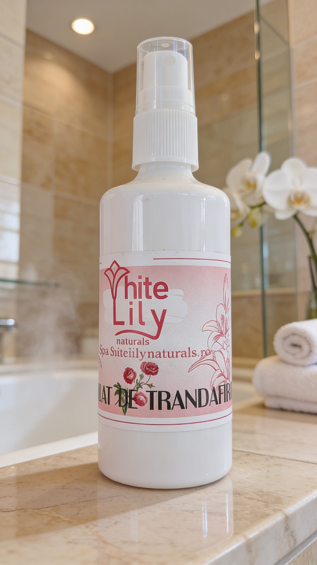 Apă naturală de trandafir calmantă, pentru piele sensibilă