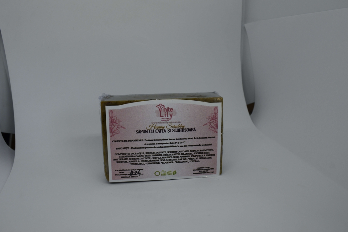 SAPUN CU CAFEA & SCORTISOARA 'HAPPY SCRUBBY'