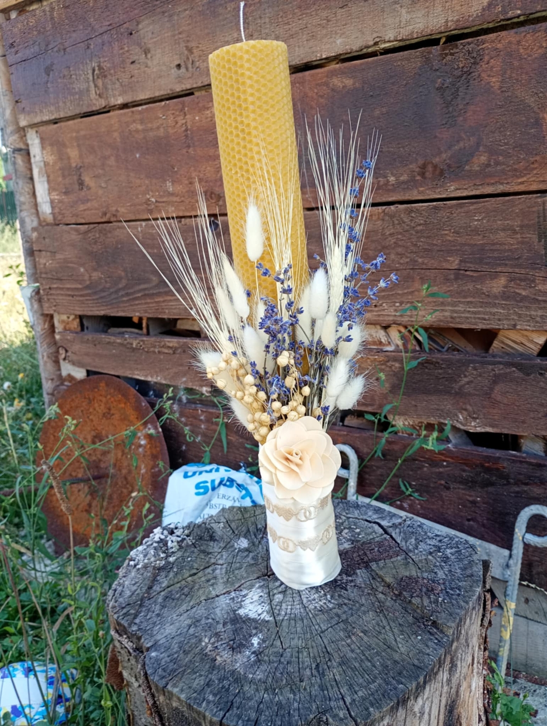 Natural Beeswax candle for special life events