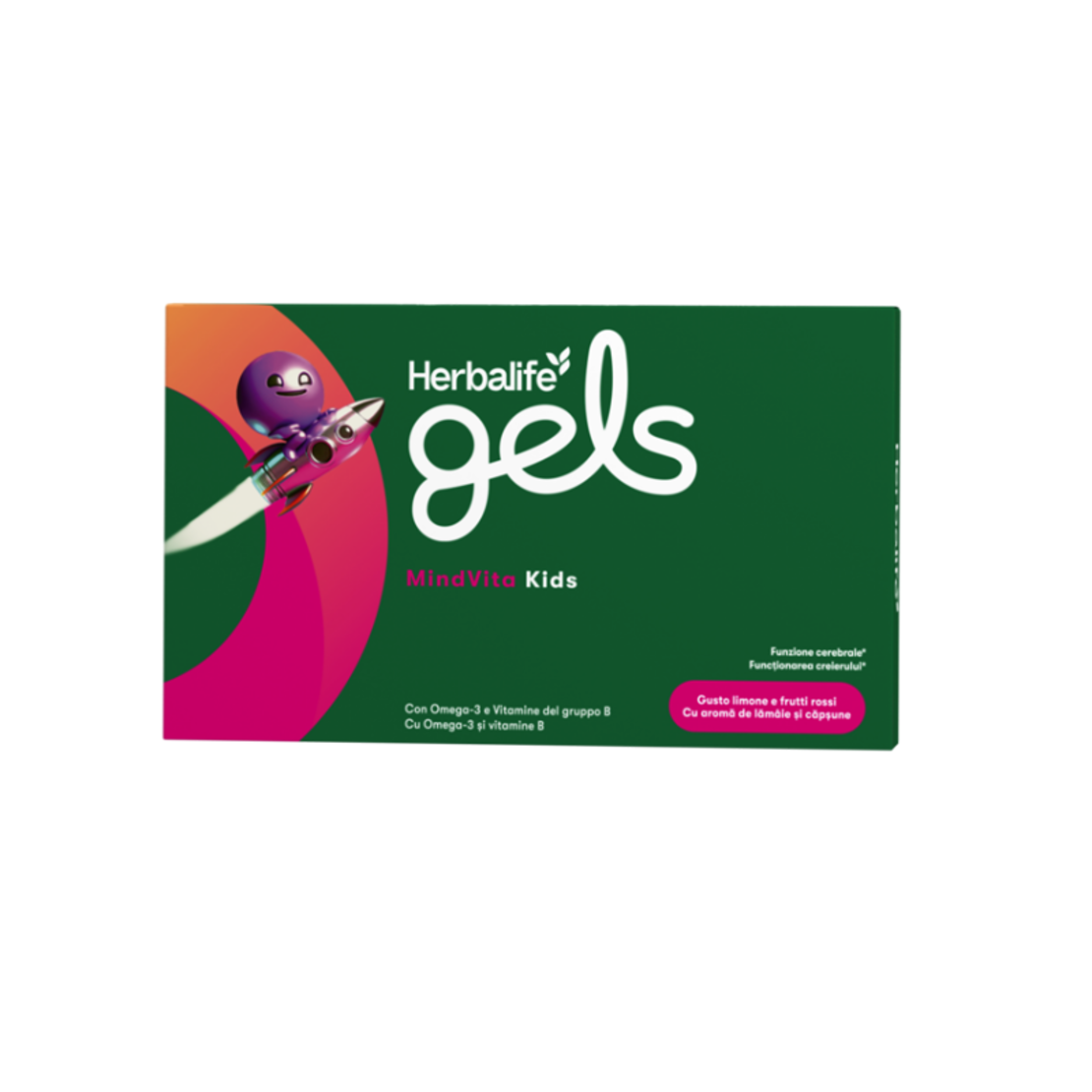 Herbalife Gels MindVita Kids Aromă de lămâie și căpșune 30 de comprimate de gel masticabile