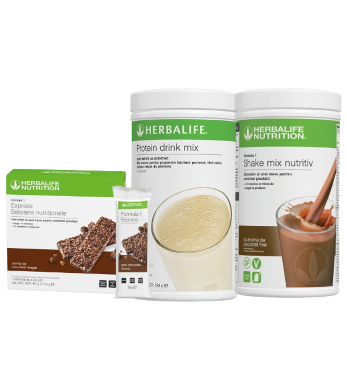 Pachet Nutriție Completă pentru Controlul Greutății – PDM, Shake F1 (aromă la alegere) & 14 Batoane F1