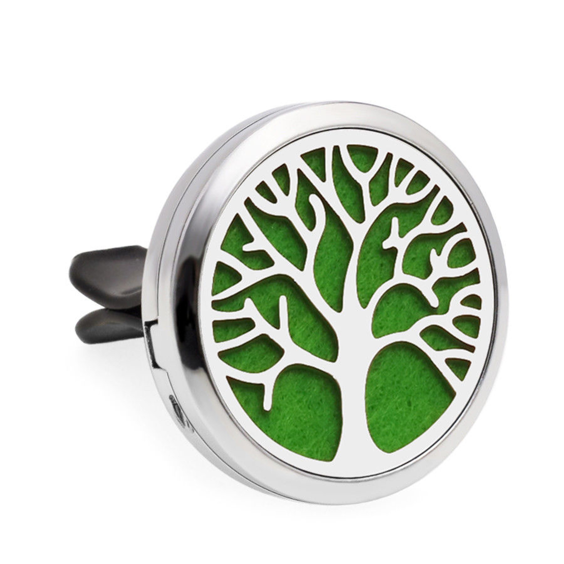Difuzor auto aromoterapie Neo™ HG369, Tree of Life Lonely, 1 pad burete inclus, cu uleiuri esentiale, eco friendly, otel inoxidabil