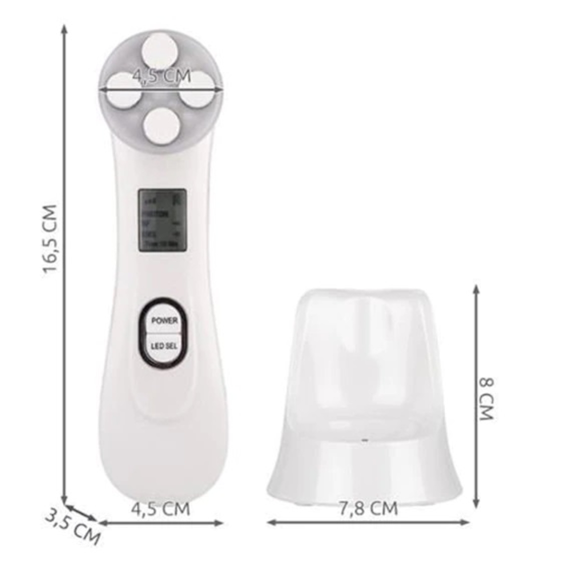Aparat Profesional ingrijire faciala Rejuvenare cu Fotoni 5 in 1 Neo™ Photon, intinerire piele, efect anti-rid, tratament Electroporare, RF lumina LED, inchide porii, elimina acneea, Alb