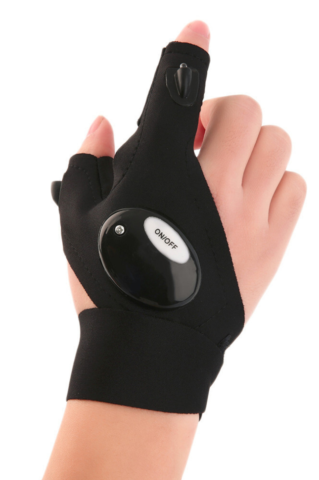 Manusa cu lanterna incorporata LedGlove, universala, usor de utilizat, practica, negru, Doty