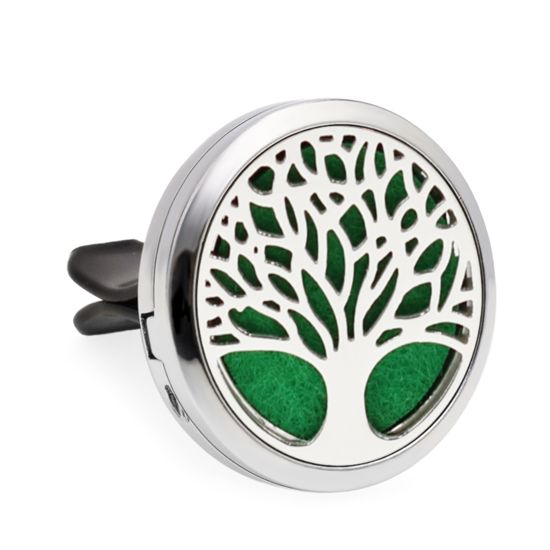 Difuzor auto aromoterapie Neo™ HG305, Tree of Life Web Leaves, 1 pad burete inclus, cu uleiuri esentiale, eco friendly, otel inoxidabil