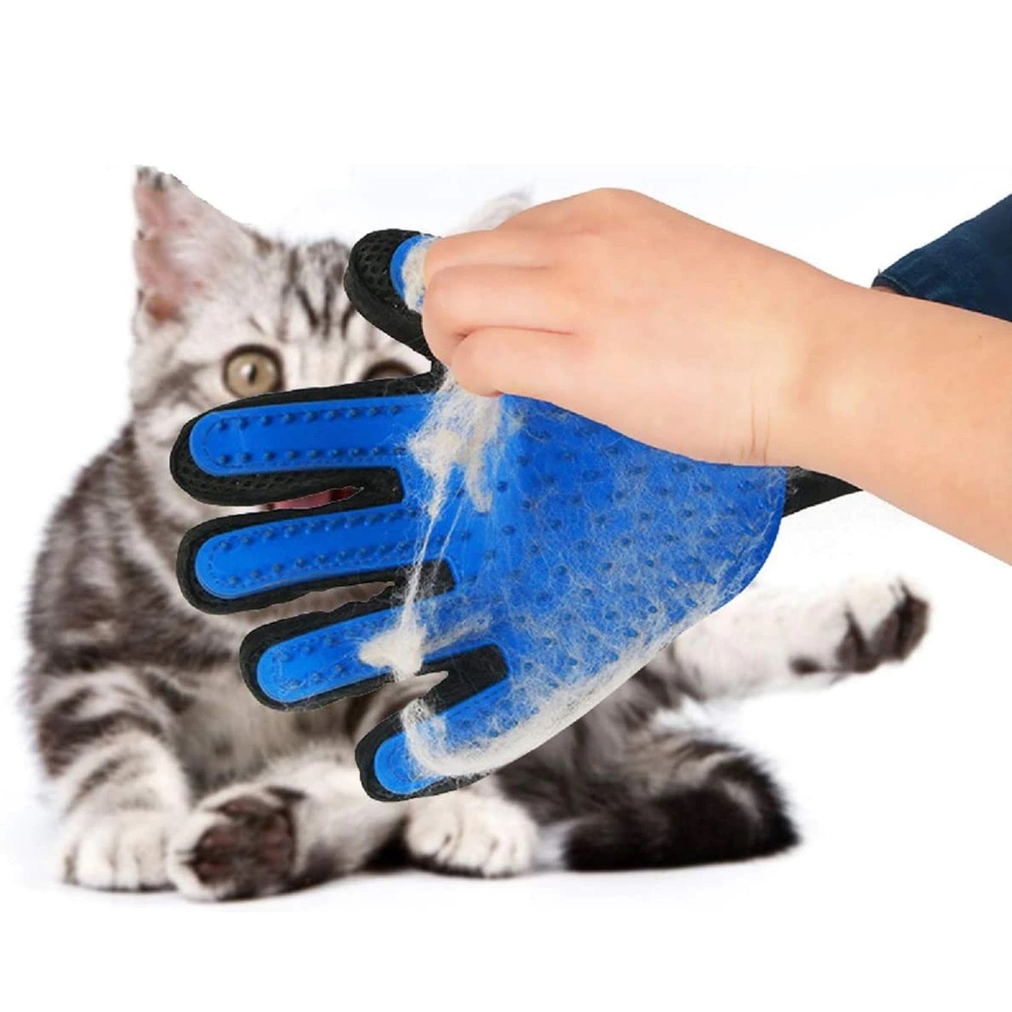 Manusa Perie de ingrijire si curatare caini, pisici si alte animale de companie, Neo™ Petty-Right®, Albastru cu negru