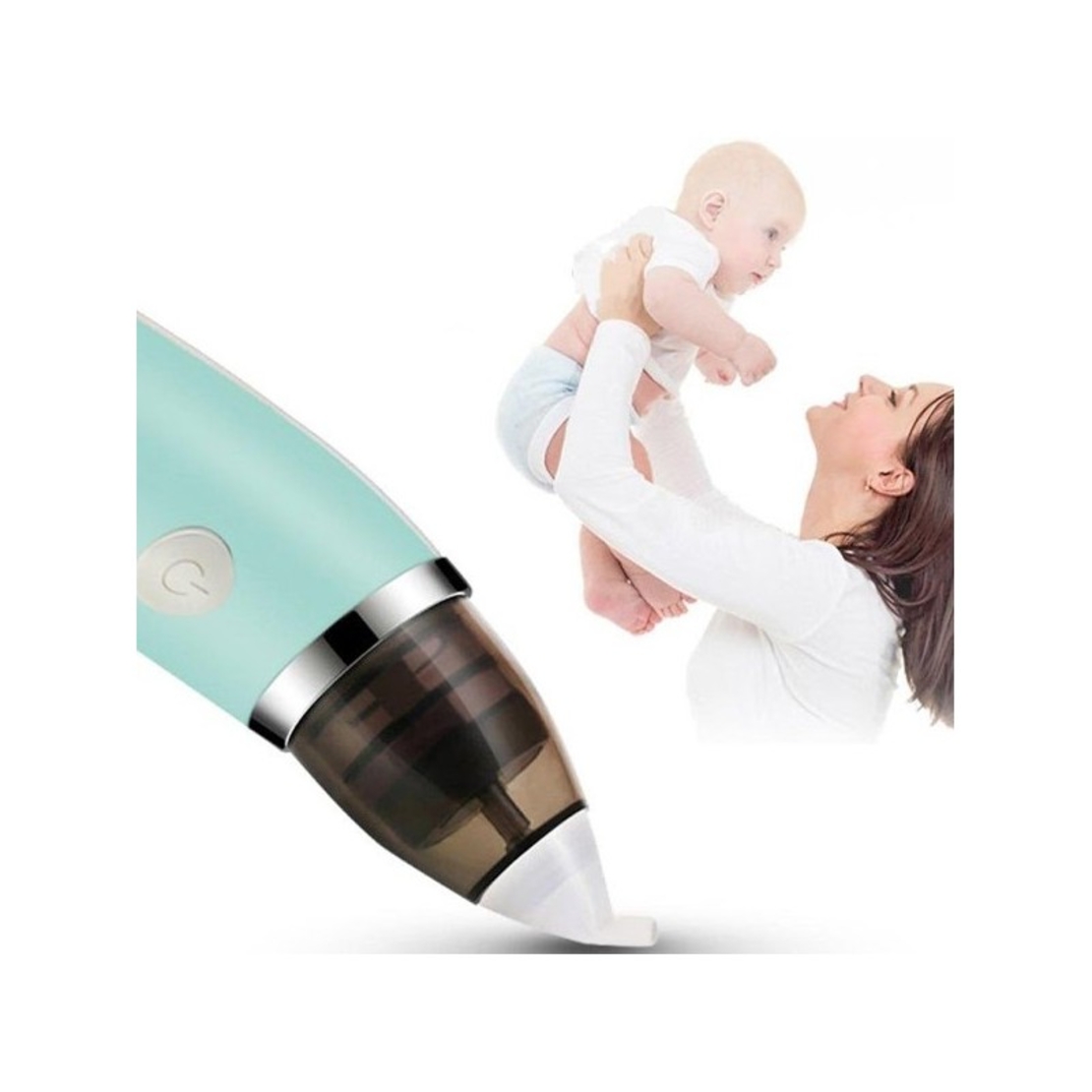 Aspirator Nazal pentru Copii - 5 Trepte de Putere, 2 Capete de Silicon, Albastru