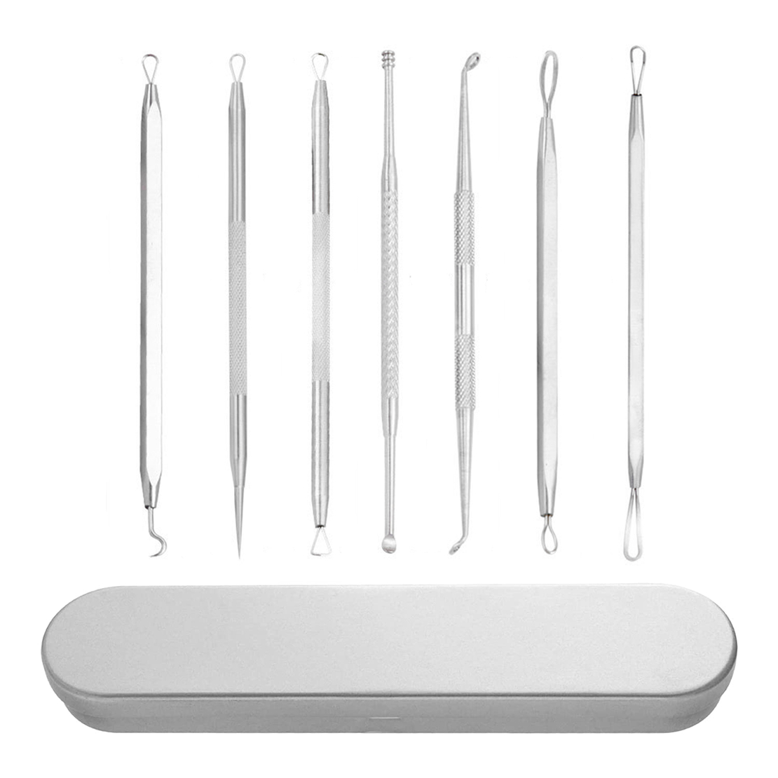 Set 7 ustensile puncte negre, NOUSEG, Inox, Argintiu