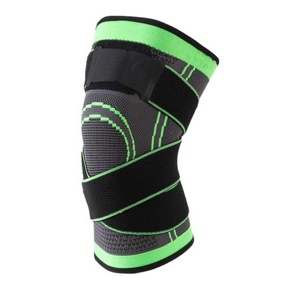 Genuchiera elastica ajustabila, Nylon/Latex de matase/Elastan, Negru/Verde, M, Neo™