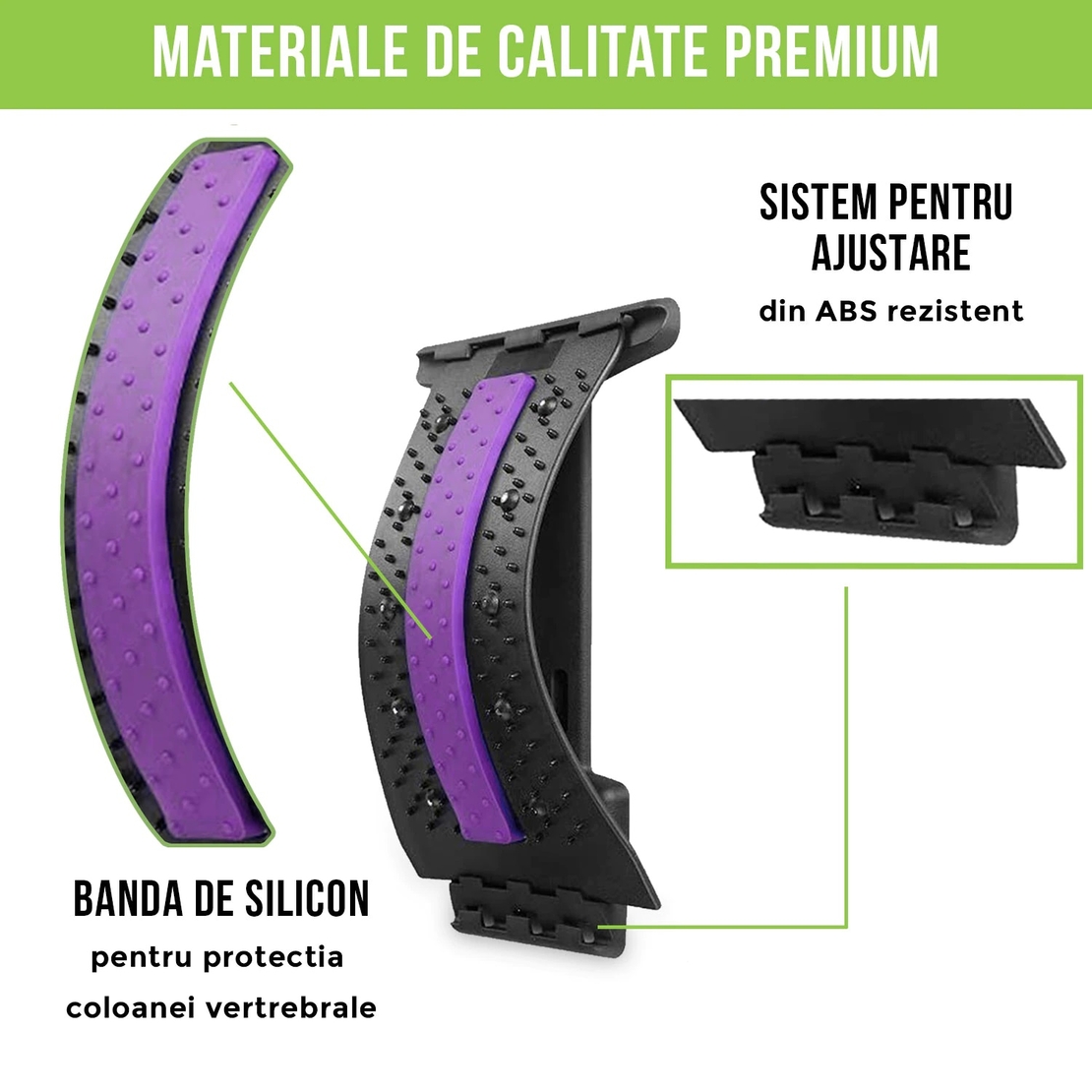 Dispozitiv de Masaj Lombar Neo™ cu Functie de Presopunctura si Stretching maxim 150 kg, Mov