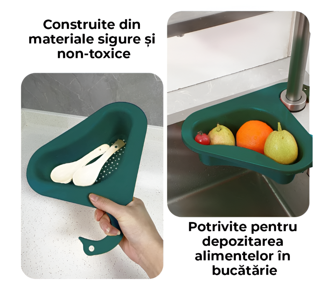 Cosulet de Scurgere Neo™ pentru Chiuveta, Forma de Lebada, Prindere de Baterie, Verde
