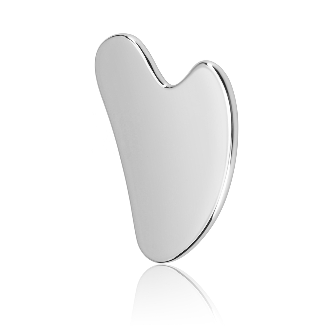 Set Format din Piatra Gua Sha Neo™ metalic, pentru ingrijire faciala prin rejuvenare si reflexologie/masaj facial, otel inoxidabil si Saculet Premium, din velur tip catifea cu snur, negru 13x18 cm